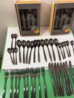 Evviva - Bestekset - Staal - Set zwart bestek van roestvrij