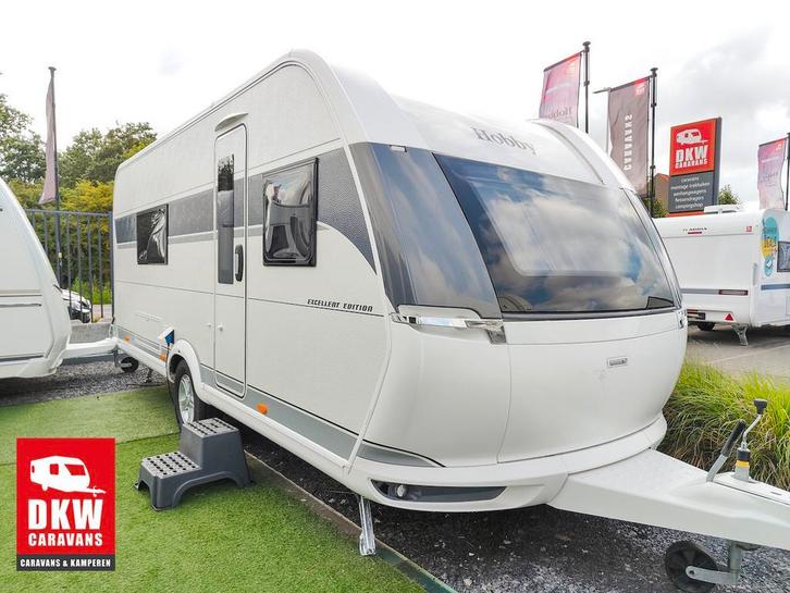 HOBBY Excellent Edition 540 WLU, Caravans en Kamperen, Caravans, 1250 - 1500 kg, Gascomfoor, Hordeur, Kachel, Koelkast, Lichtmetalen velgen