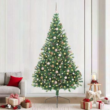 vidaXL Kunstmatige Voorverlichte Kerstboom Groen 240 cm PVC beschikbaar voor biedingen