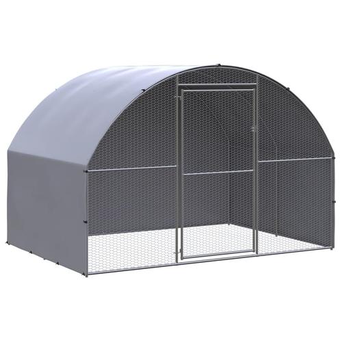 vidaXL Kippenren 3x2x2 m gegalvaniseerd staal, Dieren en Toebehoren, Knaagdieren en Konijnen | Hokken en Kooien, Nieuw, Verzenden