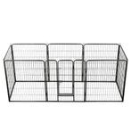 vidaXL Hondenren met 8 panelen 80x100 cm staal zwart, Dieren en Toebehoren, Verzenden, Nieuw