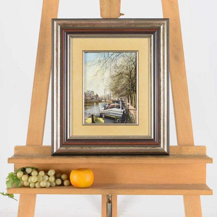 Michael John Hunt (1941) - Oude Schans Amsterdam, Antiquités & Art, Art | Peinture | Moderne