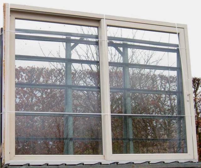 pvc schuifraam , schuifdeur , pui ,schuifpui 299 x 223, Doe-het-zelf en Bouw, Raamkozijnen en Schuifdeuren, Inclusief glas, Gebruikt