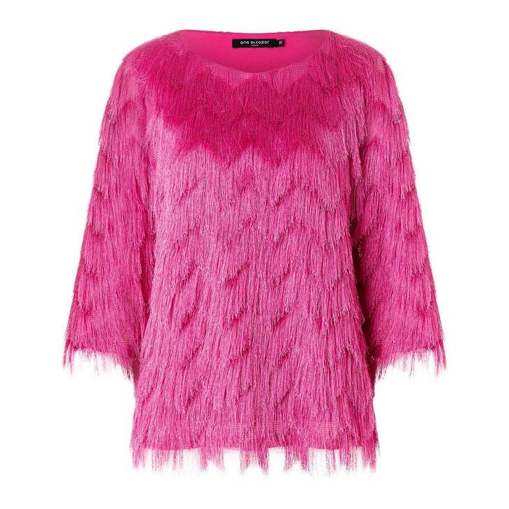 Ana Alcazar • roze top met franjes • 36, Kleding | Dames, Blouses en Tunieken, Roze, Nieuw, Maat 36 (S), Verzenden