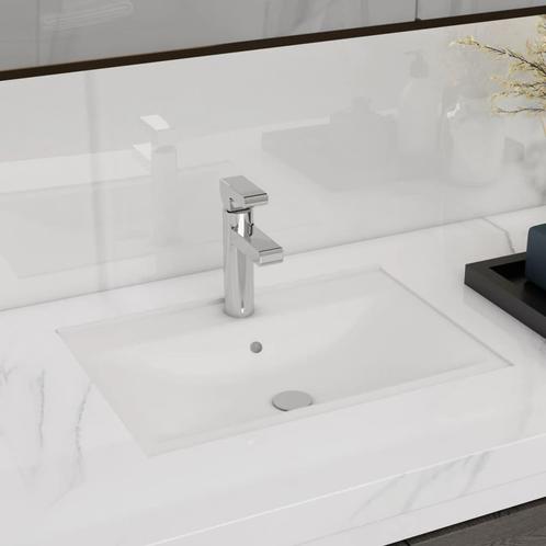 vidaXL Wastafel met kraangat en overloop rechthoekig, Doe-het-zelf en Bouw, Sanitair, Nieuw, Verzenden