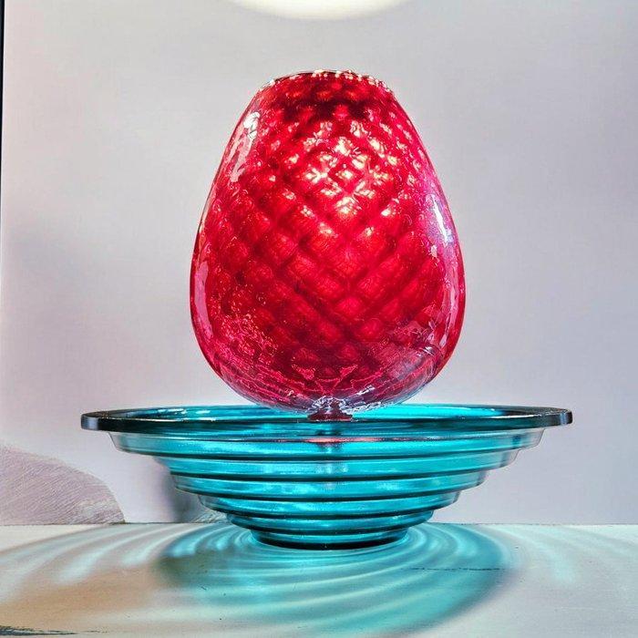 Centre de table (2) - Verre - Ensemble en verre soufflé, Antiquités & Art, Curiosités & Brocante