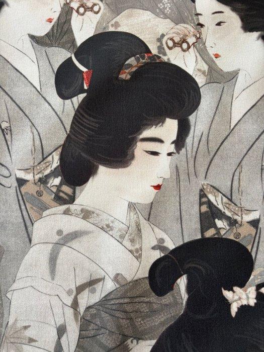 Geisha Sfumature Grigio - Oosterse elegantie 100% biologisch, Antiek en Kunst, Antiek | Tapijten, Tafelkleden en Textiel