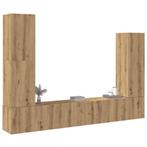 vidaXL 4-delig Tv-meubelset wandmontage bewerkt hout, Huis en Inrichting, Verzenden, Nieuw