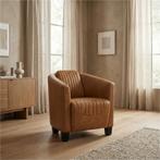 Leren fauteuil Press Special, Huis en Inrichting, Fauteuils, Nieuw, Ophalen of Verzenden, Eigentijds, Klassiek, Retro, Romantisch, Vintage