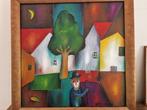 Cor Wiersma (1927) - Man met hoed bij maanlicht