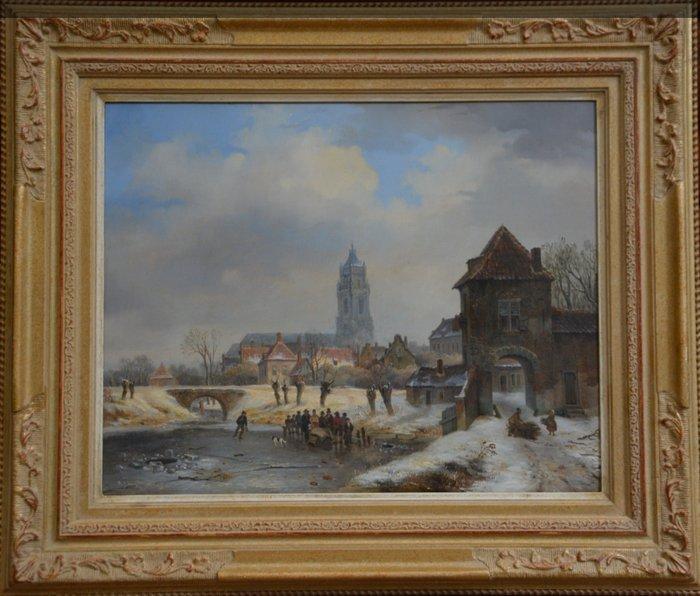 Bart van Hove (1790-1880) - Winterstadsgezicht, Antiek en Kunst, Kunst | Schilderijen | Klassiek