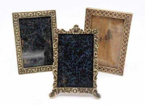 Fotolijst (3)- (geen minimumprijs) - Verguld brons -, Antiek en Kunst, Curiosa en Brocante