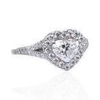 Bague - 18 carats Or blanc - 1.02ct. tw. Diamant (Naturelle)