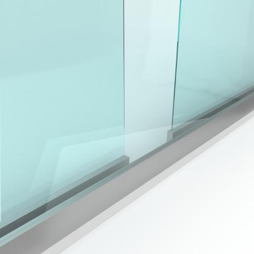 Schuifloket op maat - 3 panelen, 2 sporen - Gehard glas 6 mm, Doe-het-zelf en Bouw, Glas en Ramen, Nieuw, Verzenden
