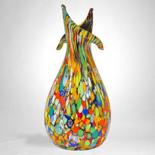 Imperio Rossi - Vase -  Vaso nero con macchie colorate e, Antiquités & Art, Antiquités | Verre & Cristal