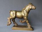 Beeld, Werkpaard - 38 cm - Brons, Antiquités & Art, Curiosités & Brocante