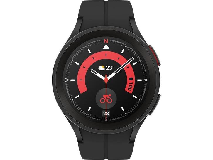 Samsung Galaxy Watch5 Pro - Smartwatch - GPS - 45 mm - Zwart, Handtassen en Accessoires, Smartwatches, Zo goed als nieuw, Verzenden