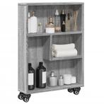vidaXL Opbergtrolley smal 48x13x68 cm bewerkt hout grijs, Verzenden, Nieuw