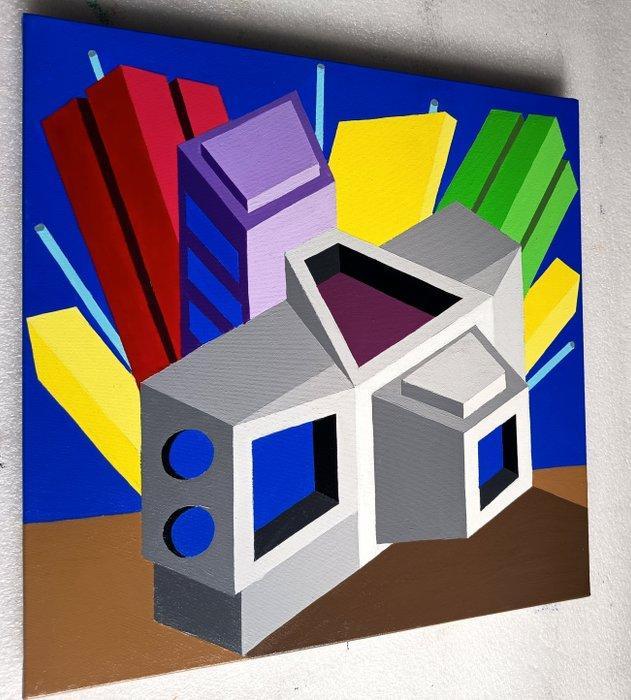 Tancredi Fornasetti - Notte policroma, Antiek en Kunst, Kunst | Schilderijen | Modern