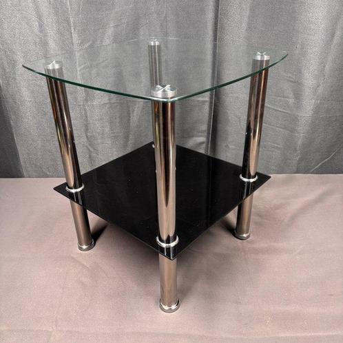 Bijzettafel - Tijdloos. - Glas, Metaal, Rookglas., Antiek en Kunst, Kunst | Designobjecten