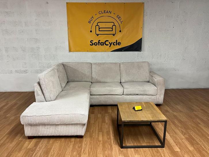 SofaCycle - Witte bouclé hoekzetel – stijlvolle en cozy look, Huis en Inrichting, Zetels | Complete zithoeken, Nieuw, Ophalen of Verzenden