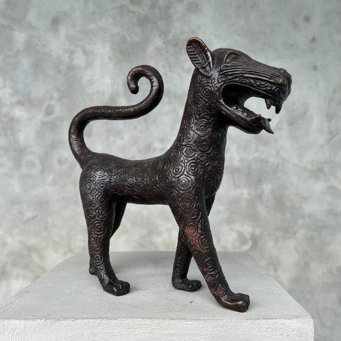 sculptuur, Sculpture, Gorgeous Walking Benin Leopard, Antiek en Kunst, Kunst | Designobjecten