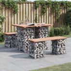 vidaXL Banc de jardin design gabion 100x70x72cm bois, Tuin en Terras, Verzenden