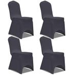 Antraciet Stoelhoezen (4) - Retour deal - Perfect voor el..., Huis en Inrichting, Stoelen, Verzenden, Nieuw, Vier, Stof