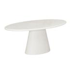Eettafel Ovaal Maya Microcement 200 cm Wit, Verzenden