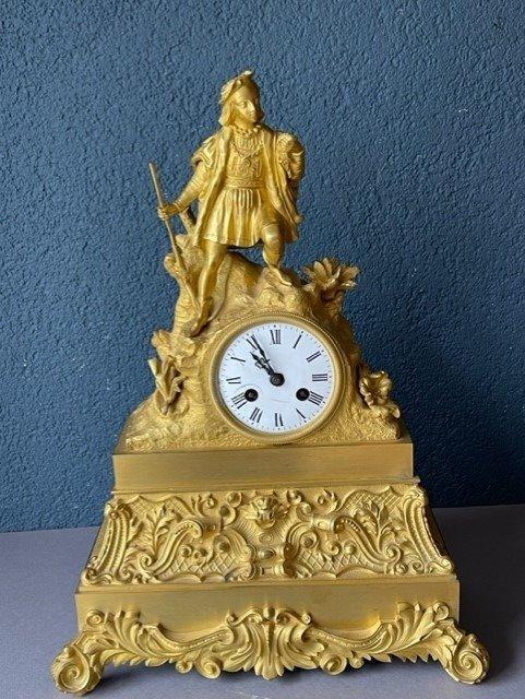 Imposant pendule Louis Philippe - Bronze doré - Milieu du, Antiquités & Art, Antiquités | Horloges