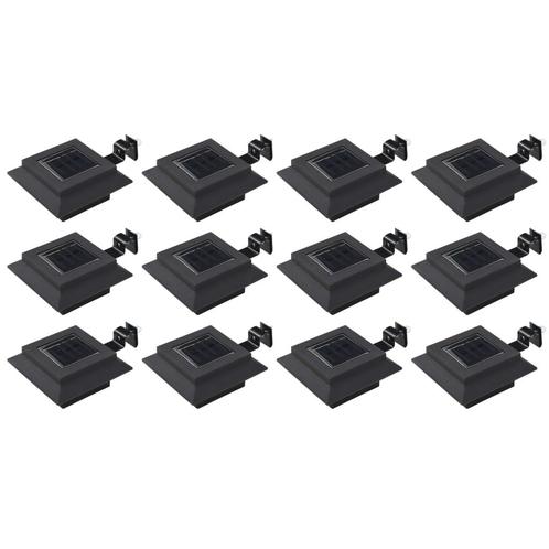 vidaXL Solarlampen 12 st LED vierkant 12 cm zwart, Tuin en Terras, Buitenverlichting, Nieuw, Verzenden