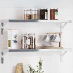 vidaXL Plankdragers 4 st 20x2,5x14 cm roestvrijstaal, Verzenden, Nieuw