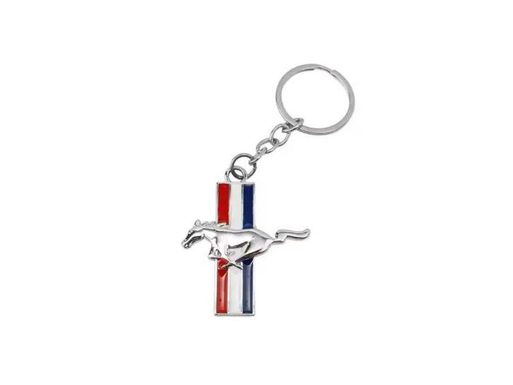 Mustang Spinning Tri-Bar Logo Chrome, Collections, Porte-clés, Enlèvement ou Envoi