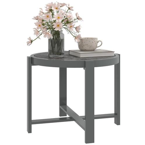 Tuintafel - Marmerlook - Weerbestendig - Grijs, Tuin en Terras, Tuinsets en Loungesets, Nieuw, Ophalen of Verzenden