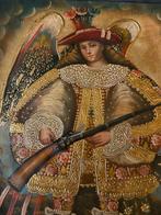 Cuzco school (Mid XX) - Archangel St Miguel with Archebus, Antiek en Kunst
