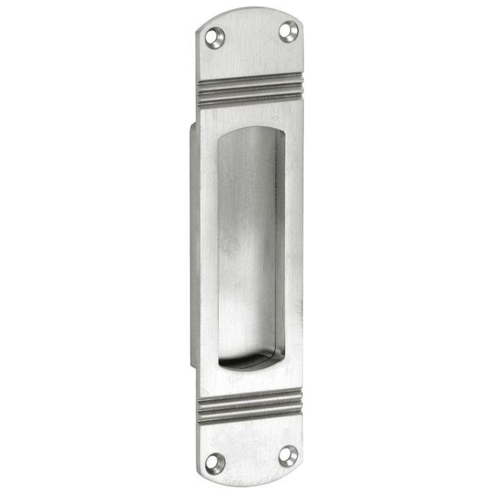 Schuifdeurkom Art-Deco mat nikkel ongelakt, Doe-het-zelf en Bouw, Hang- en Sluitwerk, Klink of Kruk, Nieuw, Overige materialen