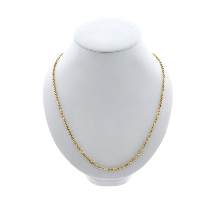 Gouden jasseron schakel collier | 45,5 cm (ketting), Handtassen en Accessoires, Kettingen, Overige kleuren, Gebruikt, Goud, Ophalen of Verzenden