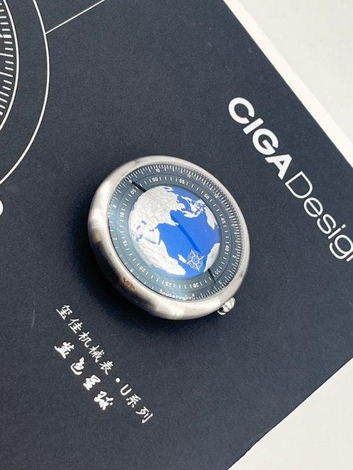 CIGA DESIGN - Series U Blue Planet steel case world map dial, Handtassen en Accessoires, Horloges | Heren