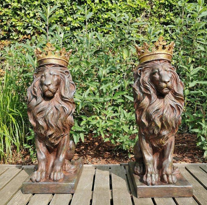 Beeldje - Lion - gatekeepers (2) - polystone, Antiquités & Art, Curiosités & Brocante