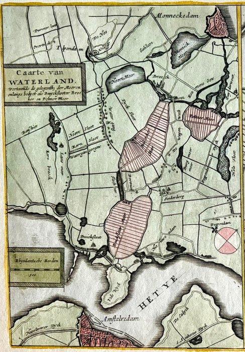 Nederland - Noord-Holland; Jacob Colom - Caerte van, Boeken, Atlassen en Landkaarten
