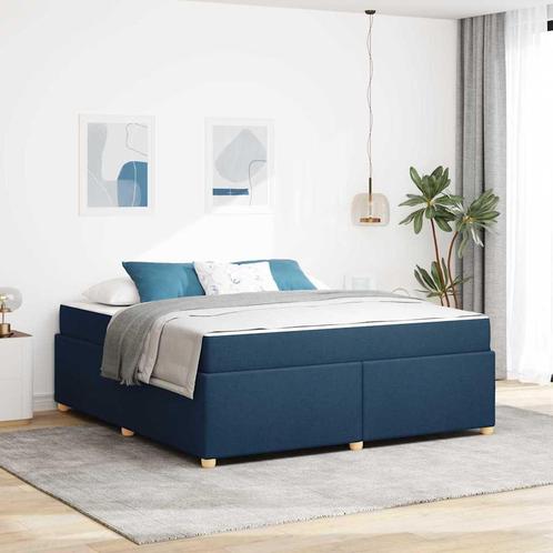 vidaXL Bedframe met matras Blauw 180 x 200 cm Stof, Huis en Inrichting, Slaapkamer | Bedden, Nieuw, Verzenden