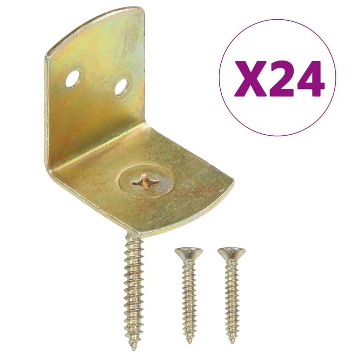 vidaXL Hekpaneelbeugels 24 st L-vorm gegalvaniseerd metaal, Doe-het-zelf en Bouw, Hang- en Sluitwerk, Nieuw, Verzenden