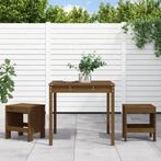 vidaXL 3-delige Bistroset massief grenenhout honingbruin, Tuin en Terras, Verzenden, Nieuw