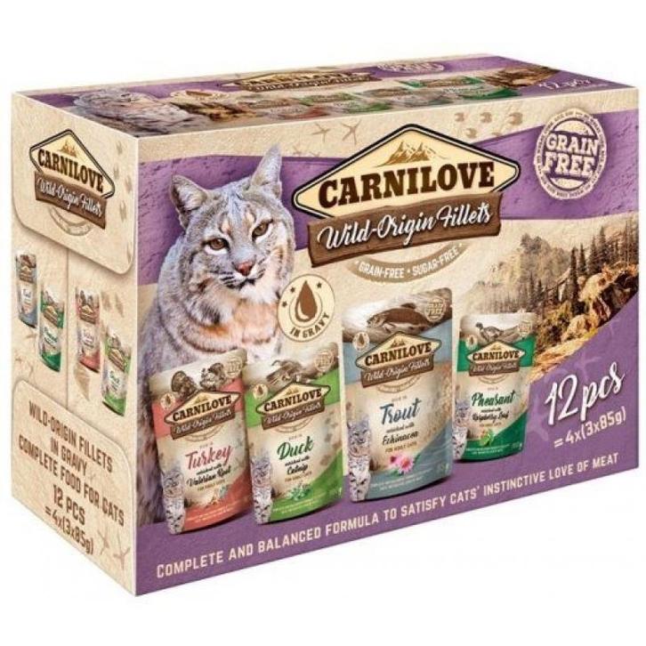 Carnilove - multipack met 12 maaltijdzakjes (85g) - katten, Dieren en Toebehoren, Katten-accessoires, Nieuw