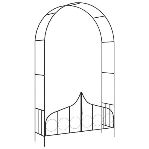 vidaXL Tuinboog met hek 138x40x238 cm ijzer zwart, Tuin en Terras, Palen, Balken en Planken, Nieuw, Verzenden
