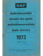 1973 DAF SERVICE DEALERADRESSENLIJST, Ophalen of Verzenden