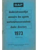 1973 DAF SERVICE DEALERADRESSENLIJST, Ophalen of Verzenden