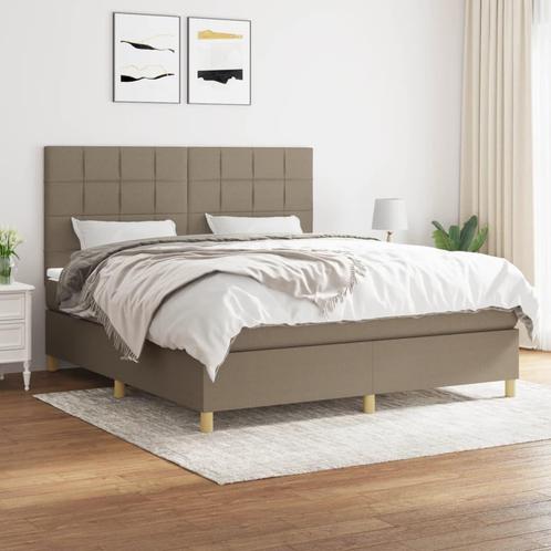 vidaXL Boxspring met matras stof taupe 180x200 cm, Huis en Inrichting, Slaapkamer | Bedden, Nieuw, Verzenden