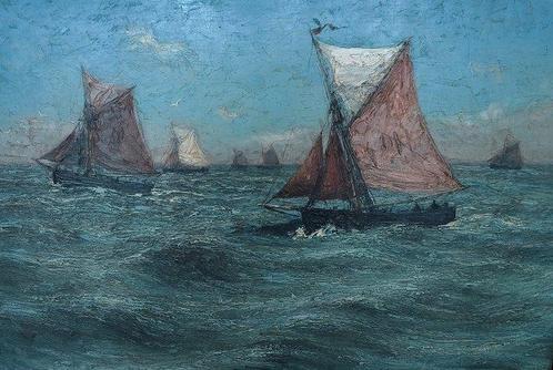 Romain Steppe (1859-1927) - Le départ-matinée, Antiquités & Art, Art | Peinture | Classique