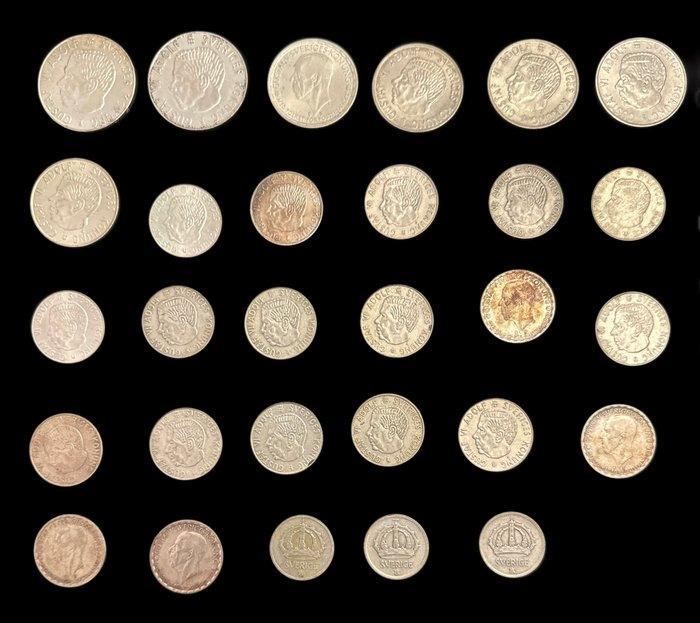 Zweden. Lot of 29 coins: 50 Öre & 1, 2, 5 Kronor 1944/1968, Postzegels en Munten, Munten | Europa | Niet-Euromunten